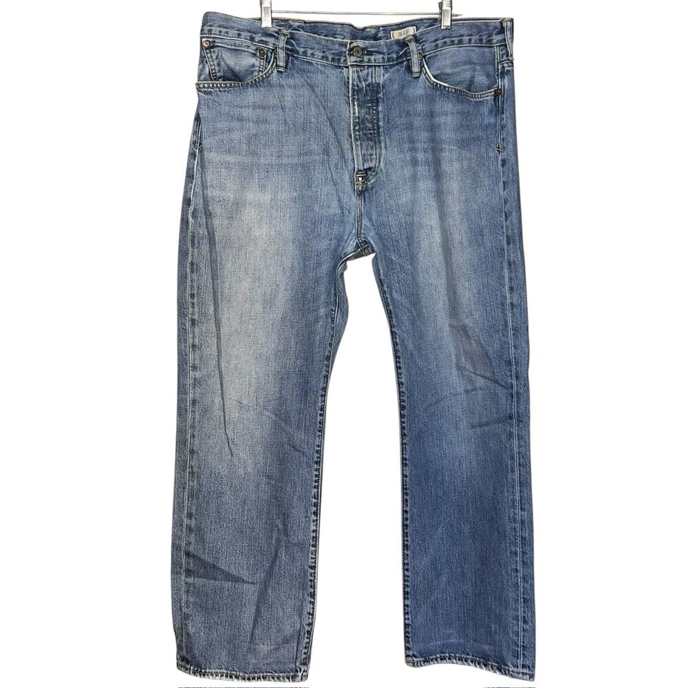 POLO RALPH LAUREN LT WASH BUTTON FLY VINTAGE STYLING JEANS 38 x 30 PATCHED AREA